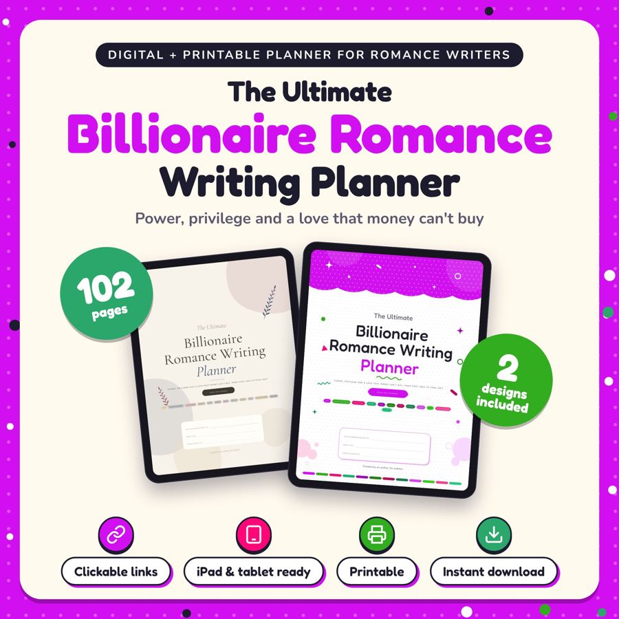 The Ultimate Billionaire Romance Writing Planner: listing cover