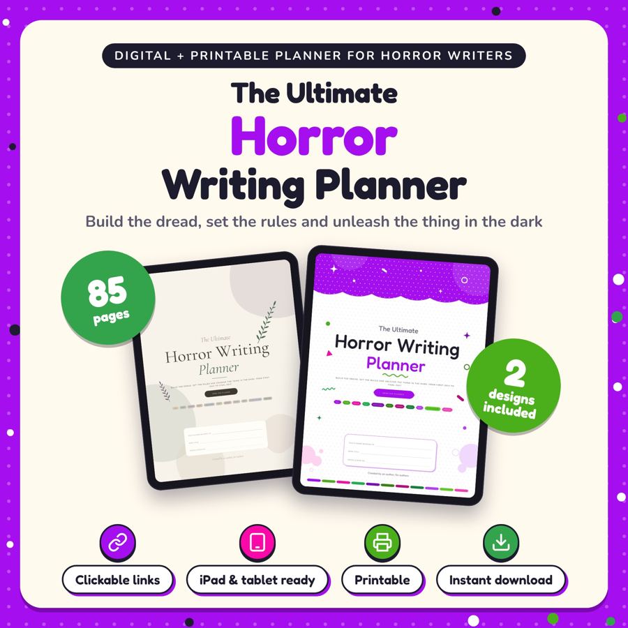 The Ultimate Horror Writing Planner: listing cover
