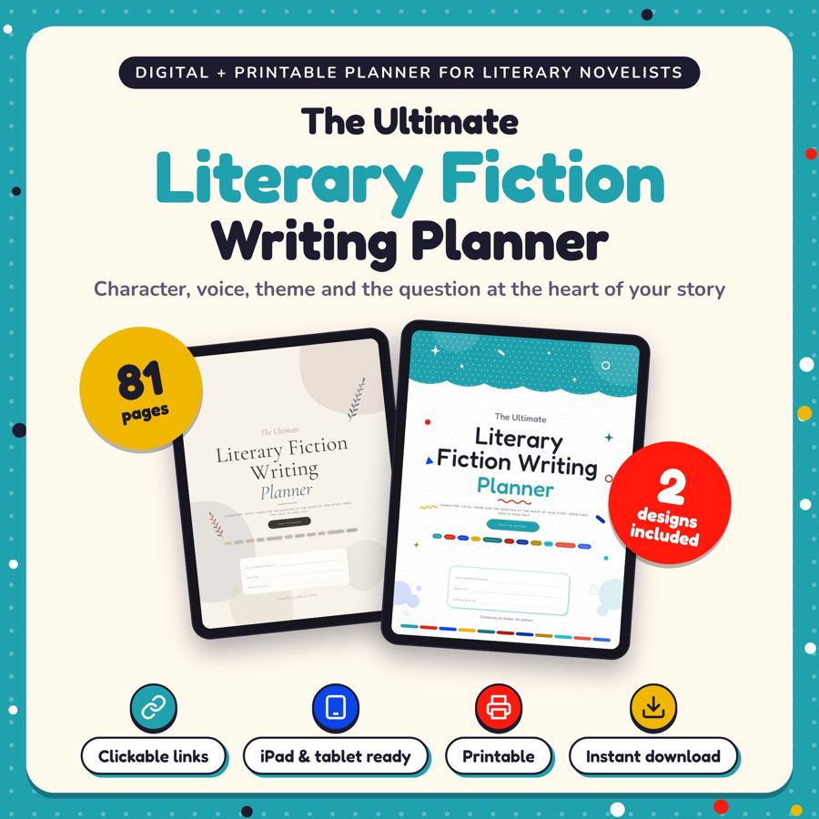 The Ultimate Literary Fiction Writing Planner: listing cover