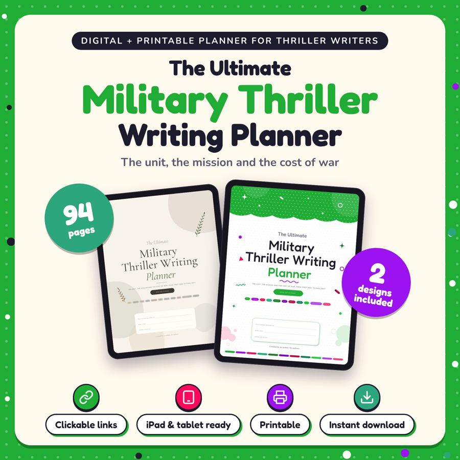 The Ultimate Military Thriller Writing Planner: listing cover