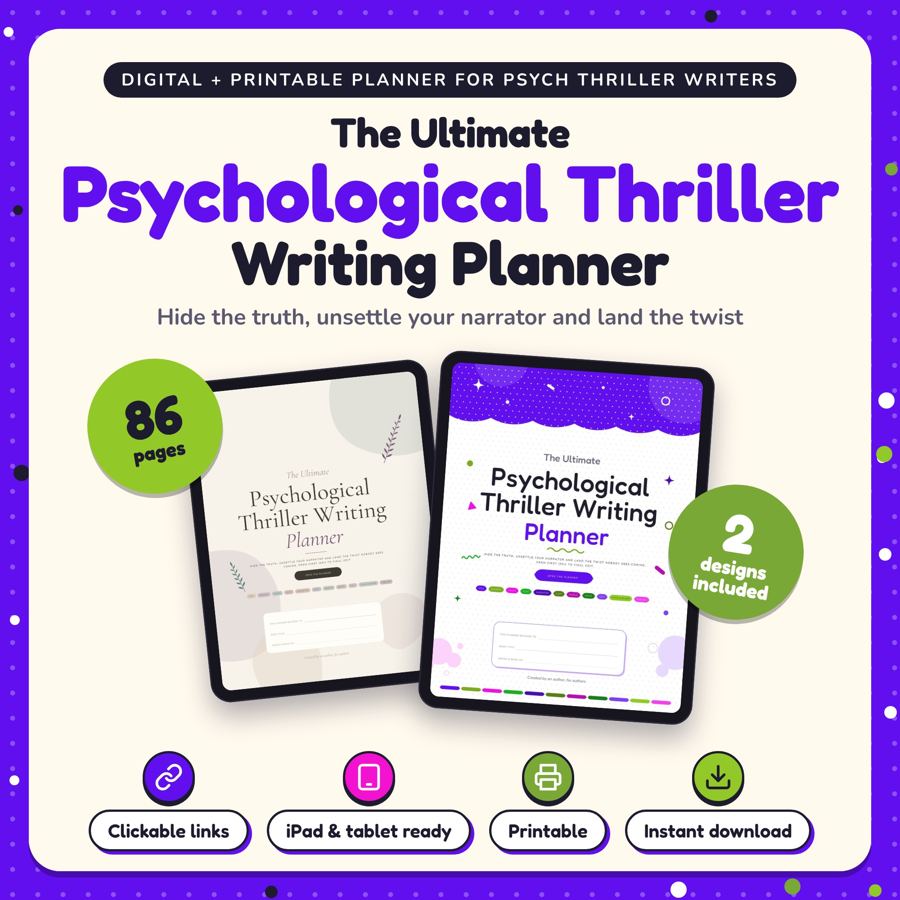 The Ultimate Psychological Thriller Writing Planner: listing cover